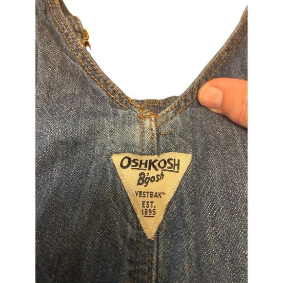 Oshkosh B'gosh Vestbak Overalls Denim Blue Heart SZ 5T ROLLED RED PLAID CUFF - Picture 9 of 12